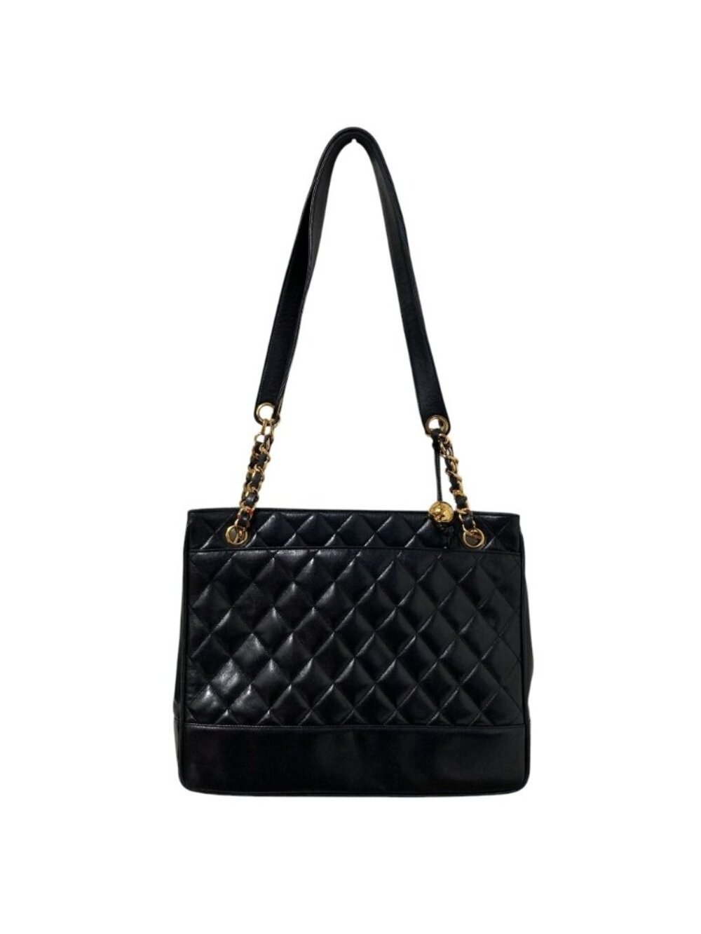 Chanel Quilted Lambskin Chain Shoulder Bag Tote Black - Picture 2 of 15